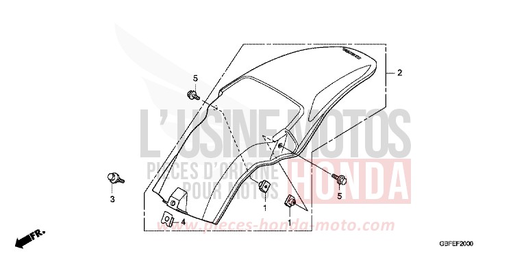 GARDE-BOUE ARRIERE de CR85R "Grandes Roues" EXTREME RED (R292) 2007